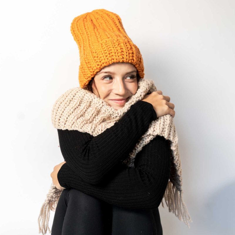 Czapka Luna długa pomarańczowa