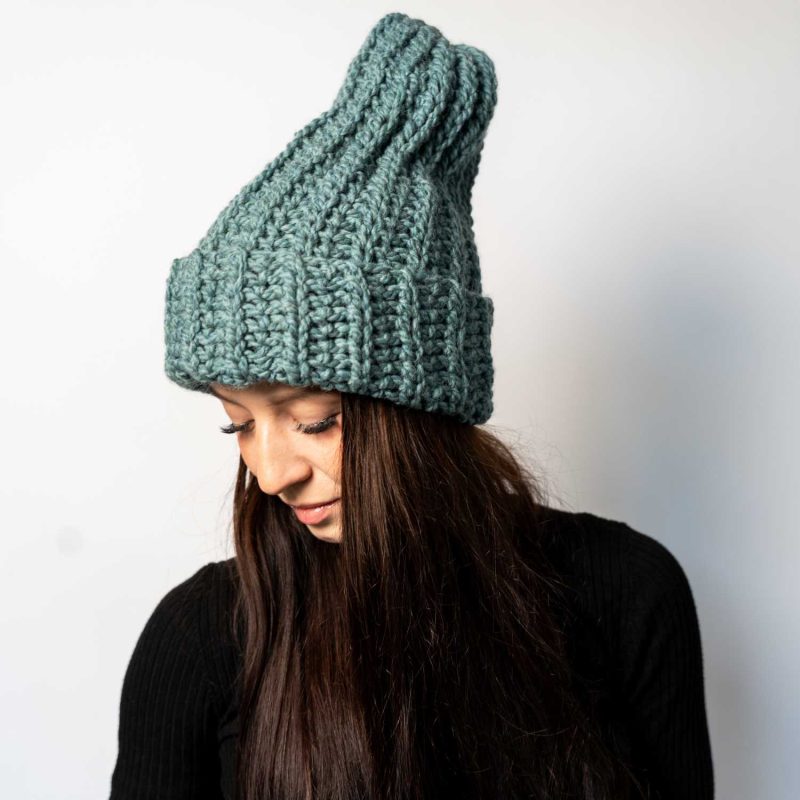 Czapka Luna długa zielona morska