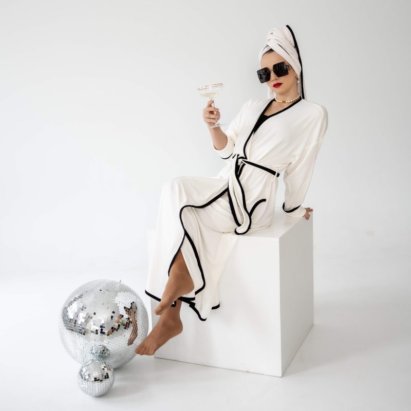 Szlafrok Leila biały długi